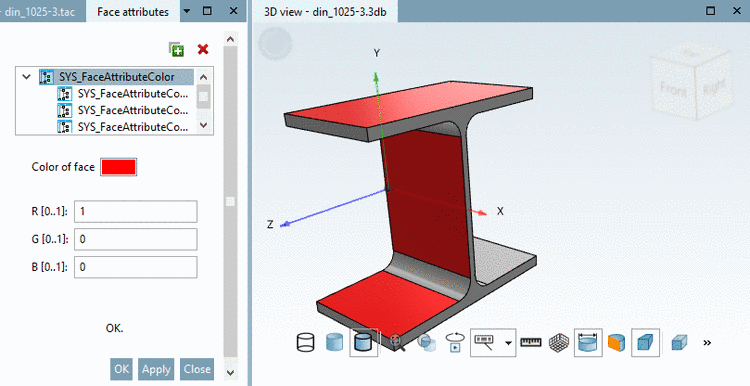 "Project selection" dialog area