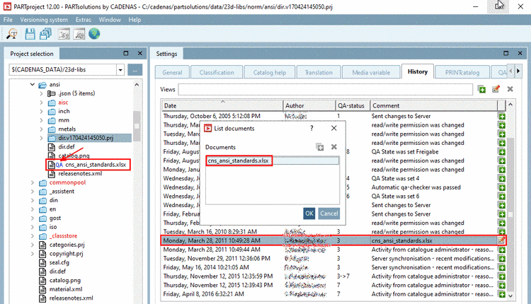 Dialog box "Translation" in the case of Media Variables