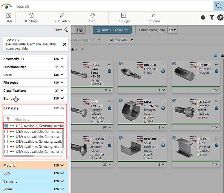 Filtra per (componente disponibile in tutte e 3 le sedi): Risultato a livello di directory