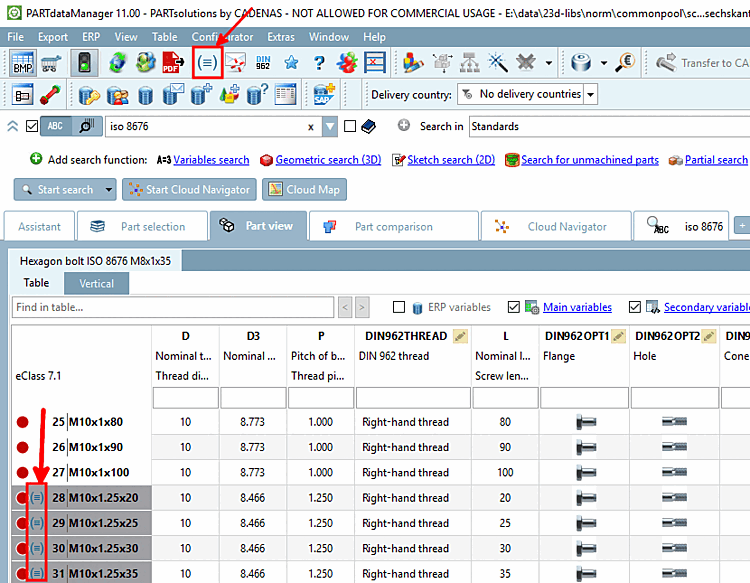 Dimensioni da evitare [Dimensions that should be avoided]: visualizzate