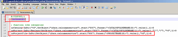Chiave "isProjectFile"