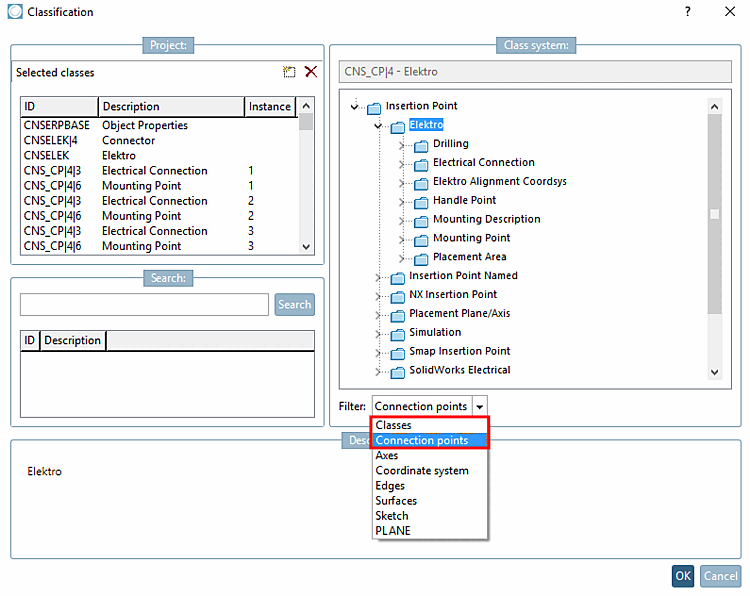 Modifica progetto [Edit project] -> scheda Generale [General] -> Classificazione (CNS)