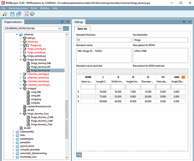 Adattare la designazione standard