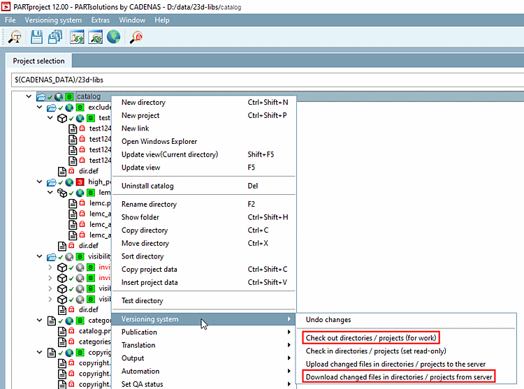 Aggiornamento del catalogo