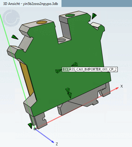 Parte in PARTdesigner con punti di connessione