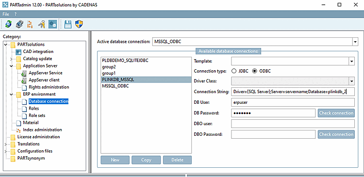 Utente, gestione del database in V12.6