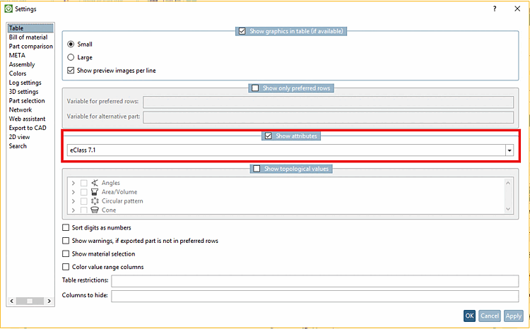 Mostrare le variabili di classe [Show class variables] - attivare