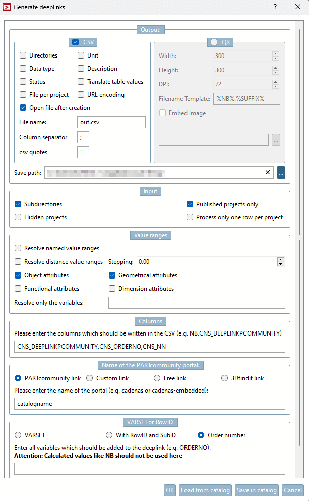Generatore di deeplink [Deeplinks generator] con impostazioni predefinite