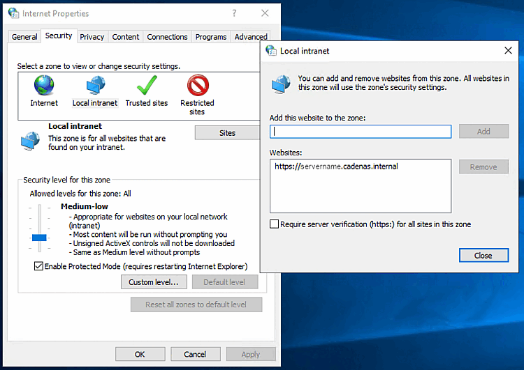 Richiamare con Win-R > "inetcpl.cpl".
