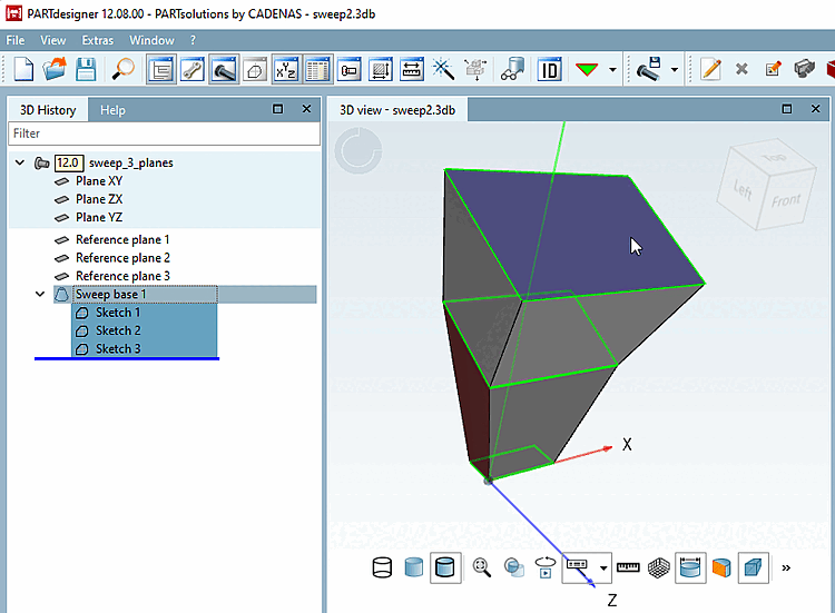 Progressione di base [Sweep base]: Risultato
