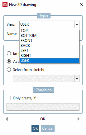 Dialog box New 2D drawing