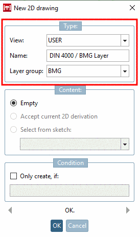 Dialog box "New 2D drawing"