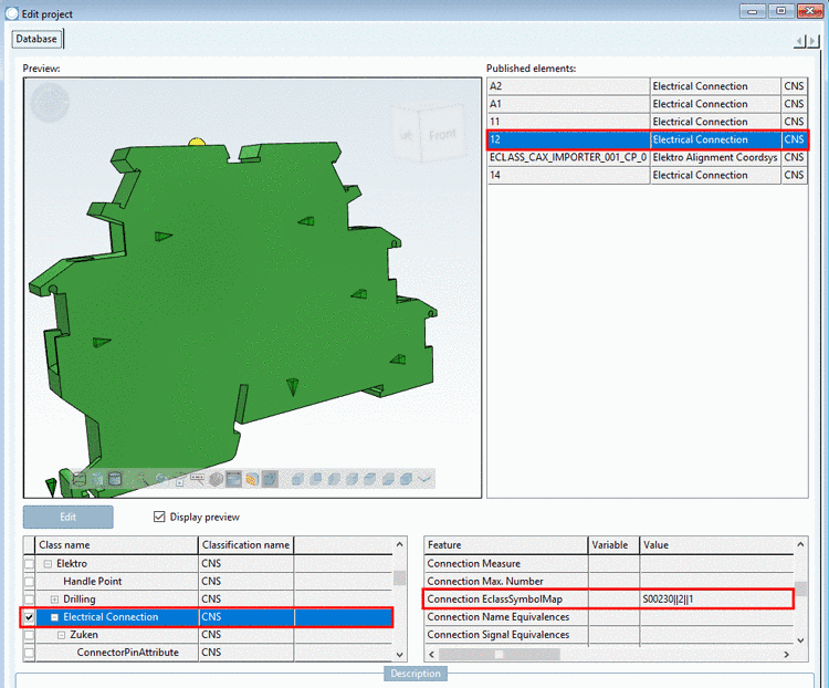 In this example Connection EclassSymbolMap has the value "S00230||2||1