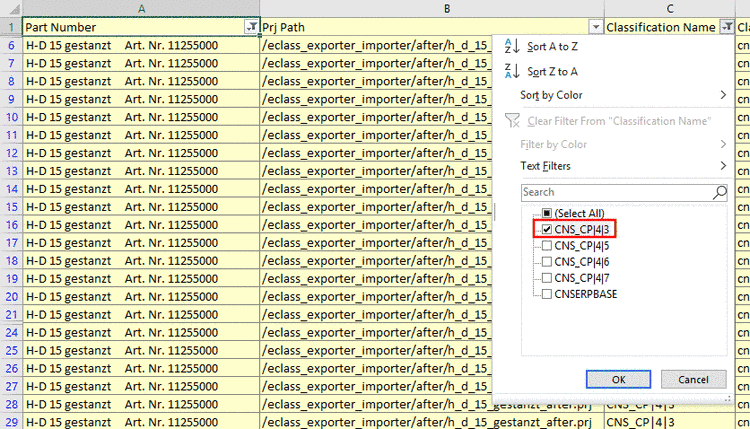 "Classification Name" filter - here "CNS_CP|4|3" exemplarily