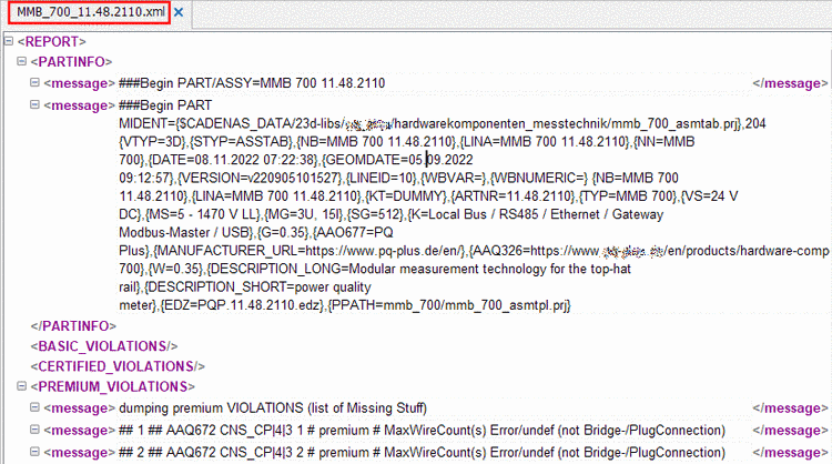 XMLREPORTS -> xml file of a product (article)
