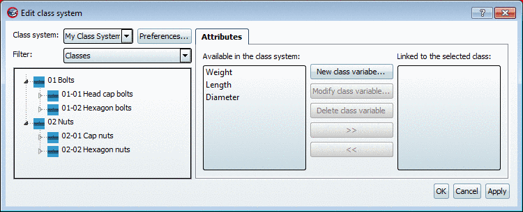 Own classification system created