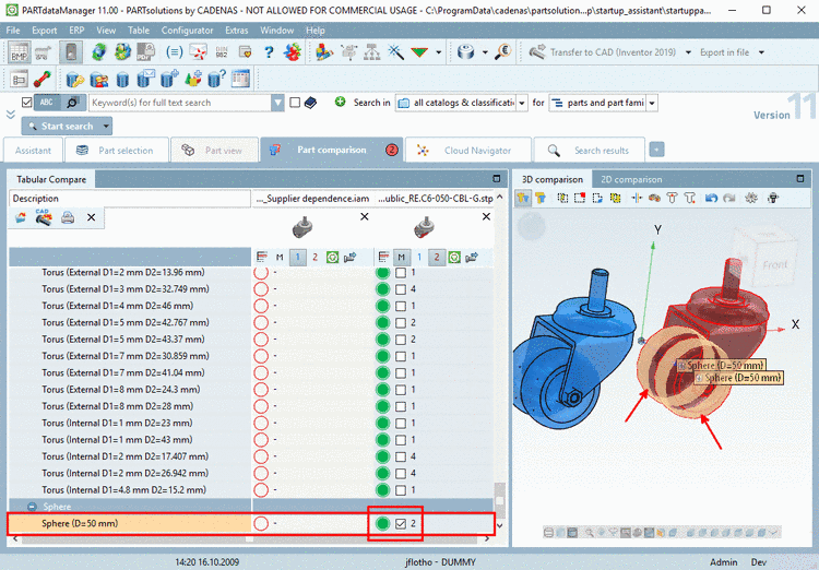 Example: Sphere feature