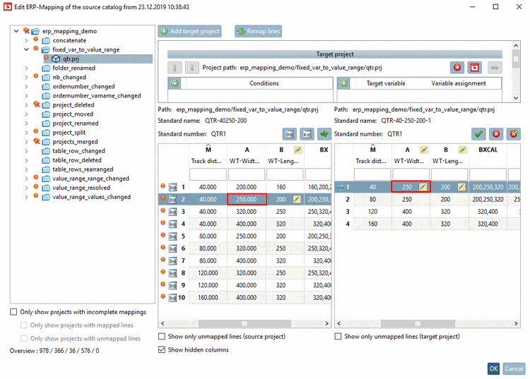 Check adjustment of values