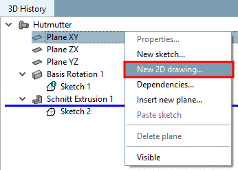 Call New 2D drawing...