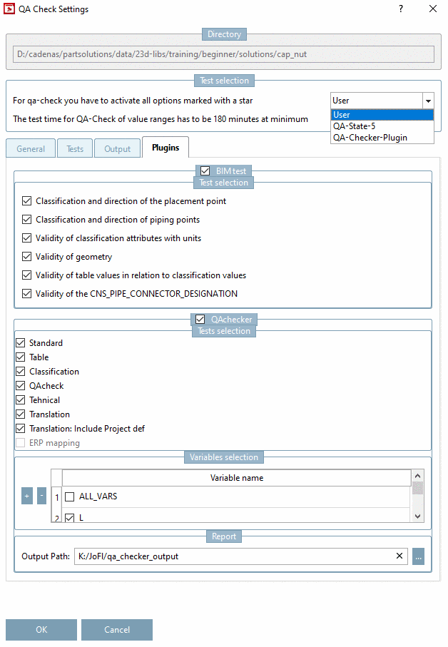Tabbed page "Plugins"