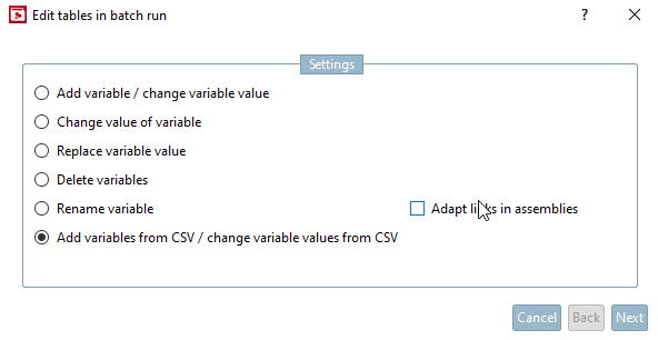 Add variables from CSV / change variable values from CSV