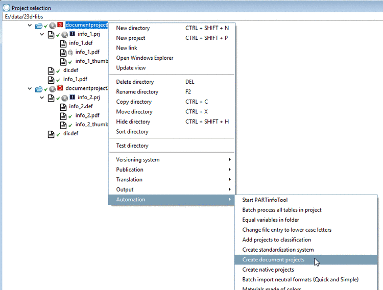 Create document project - Call