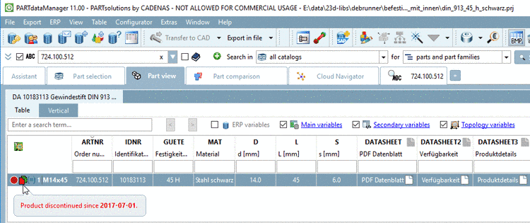 Tooltip shows date of expiration