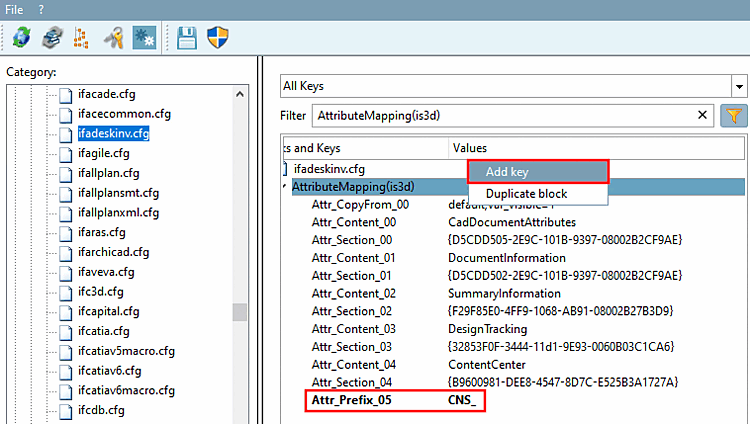 Inserire la chiave