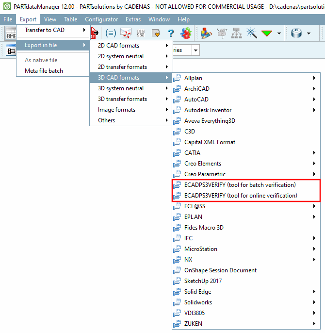 Chiamata da PARTdataManager