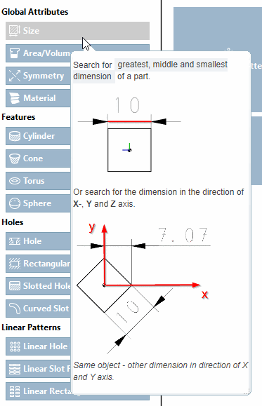 Tooltip per "Dimensione [Size]"