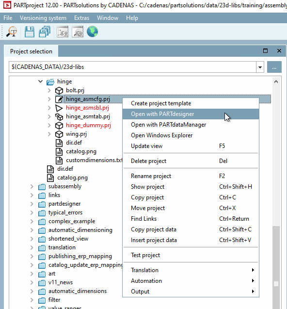 Aprire con PARTdesigner [Open with PARTdesigner]