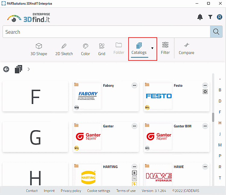 Selezione del catalogo