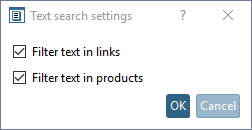 Impostazioni per la ricerca di testo [Text search settings]