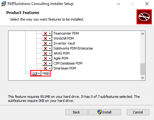 Selezione della guida del programma nel programma di installazione (esempio con Consulting Installer)