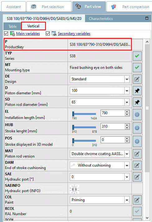 PARTdataManager: selezione del campo elenco per "Product key" disattivata
