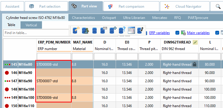 Parte standard: Numero 00001, 00002, 00005