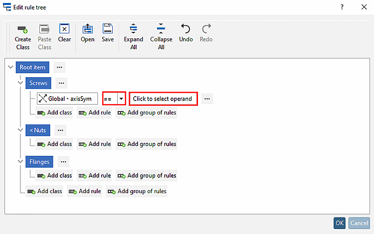 Fare clic per selezionare l'operando [Click to select operand]
