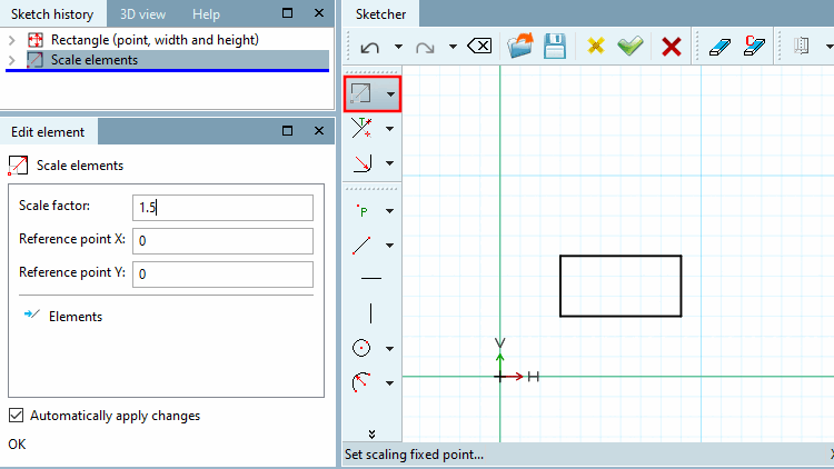 Risultato della scalatura con fattore 1,5