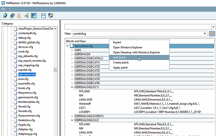 Esempio: USERDIALOG(LOC1)
