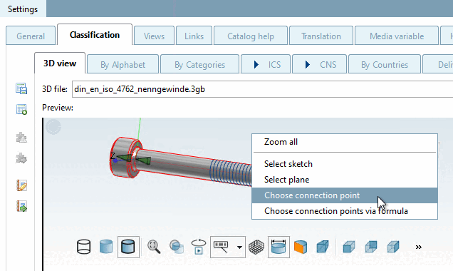 Selezionare il punto di connessione [Choose connection point]