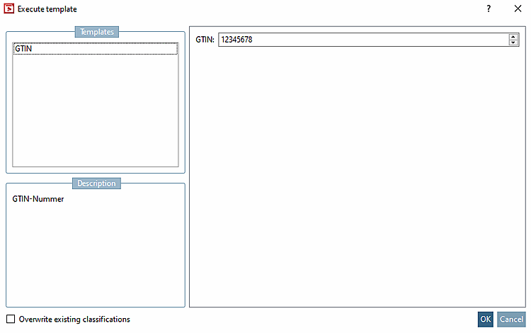 Eseguire il modello [Execute template]
