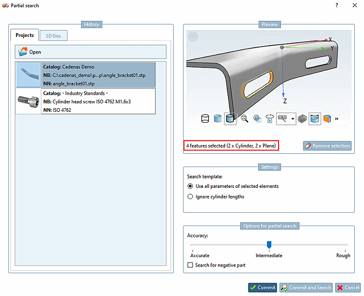 4 caratteristiche selezionate