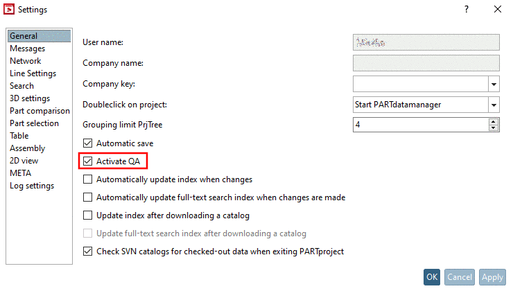 The blue database icon signalizes, that the ERP index is available, otherwise the icon is grayed out.
