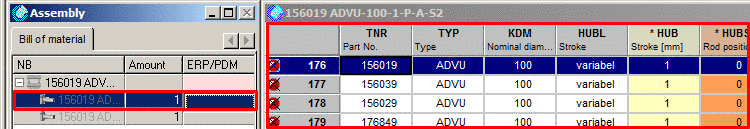 Single part selected in Assembly window