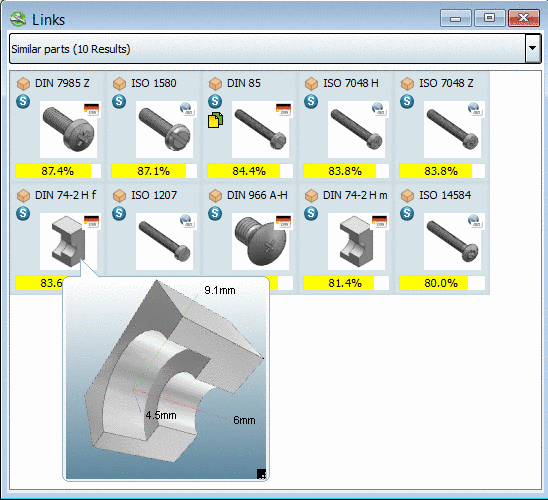3D Tooltip in "Links" dialog box