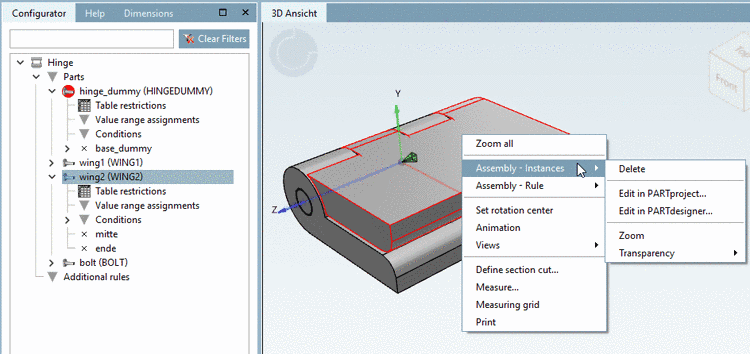 Part selected in assembly -> Context menu command "Assembly - Instances"