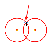 When a command is active, auxiliary points of construction are also displayed, if the mouse cursor is moved over the point.