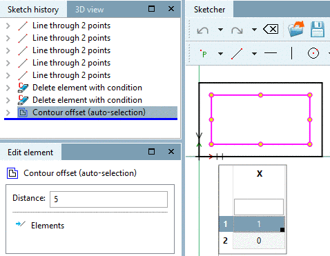 Line of the triangle deleted