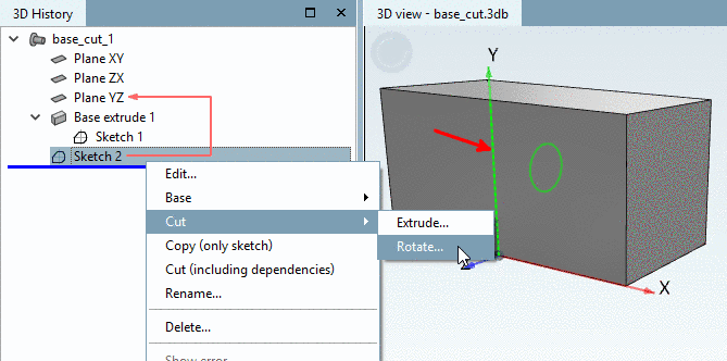Rotation axis highlighted by dot-dash line