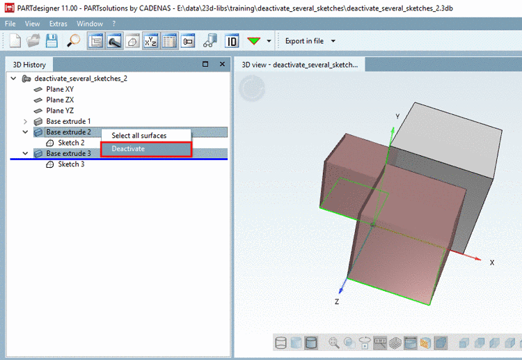 Part selection: Starting interface of PARTdataManager